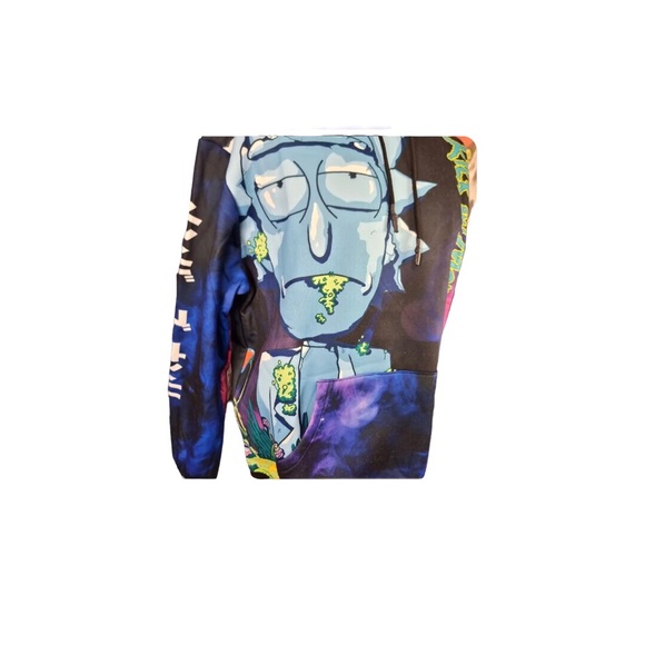 MEMBERS ONLY x Rick And Morty Print pullover hoodie size small new - Picture 7 of 8